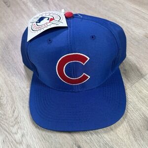 VTG Chicago Cubs Snapback Hat NWT MLB Baseball Blue Big‎ Logo 7 Cap